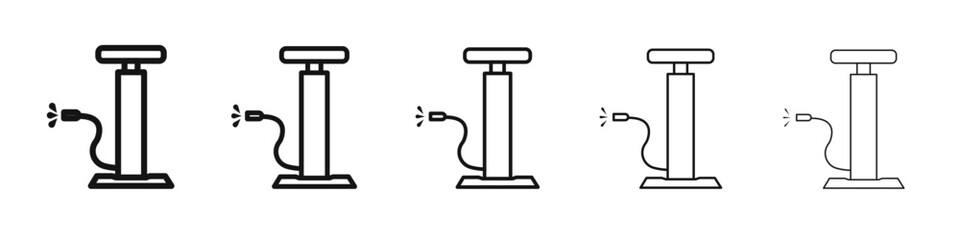 Air pump icon vector outline set illustration sign