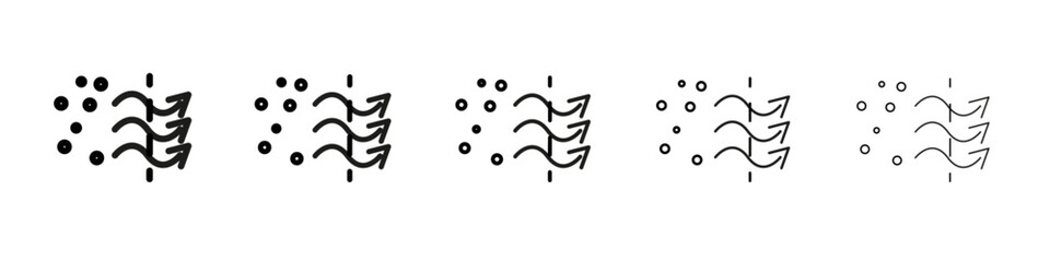 Air purification icon vector outline set illustration sign