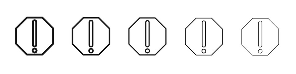 alert warning spam octagon icon vector outline set illustration sign