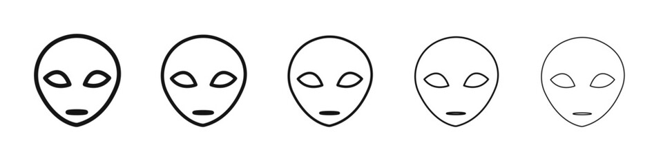 Alien icon vector outline set illustration sign