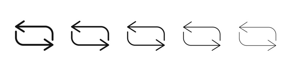 Arrows repeat icon vector outline set illustration sign