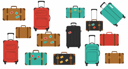 Collection of various suitcases and travel bags.