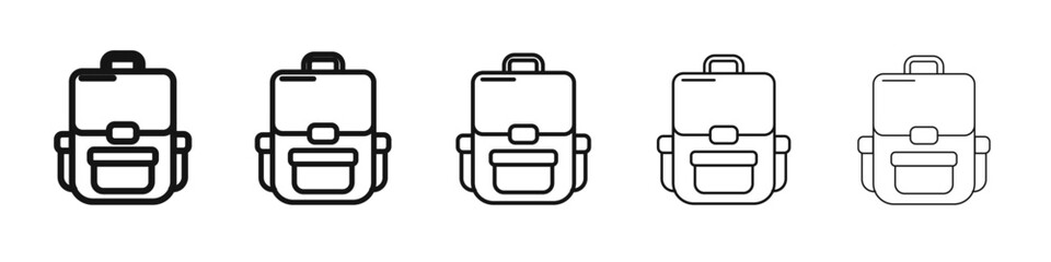 Backpack icon vector outline set illustration sign