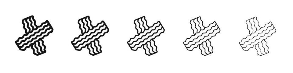 Bacon icon vector outline set illustration sign