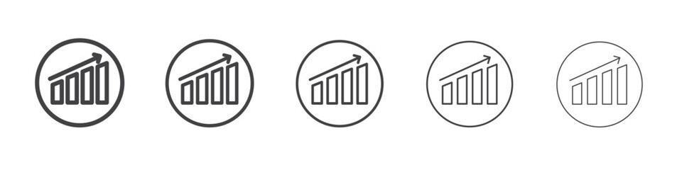 Bar Chart Icon vector outline set illustration sign