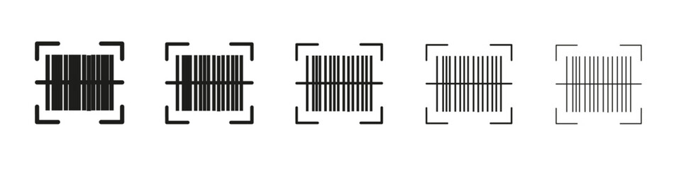 Bar code scanner icon vector outline set illustration sign