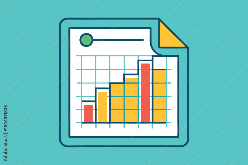 Poster data visualization chart showing growth trends over time