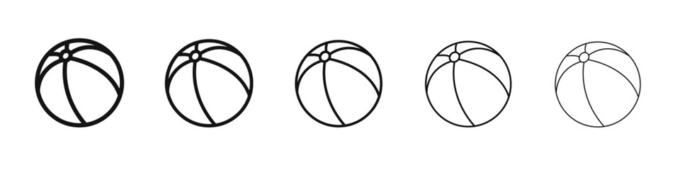 Beach ball icon vector outline set illustration sign