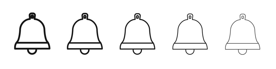 Bell icon vector outline set illustration sign