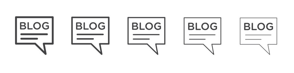 Blog icon vector outline set illustration sign