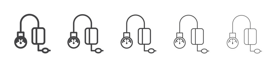 Blood pressure meter icon vector outline set illustration sign