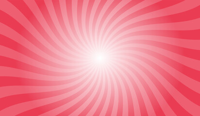 Desire Red Radial Retro Glowing Rays Banner. Abstract Retro Whirlwind Starburst Vector Abstract Background. Twisted Radial Illustration.