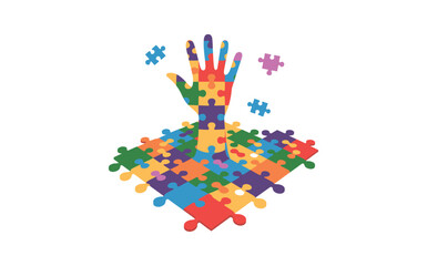 Fototapeta premium Autism vector design, vector illustration, Autism design, silhouette style. 