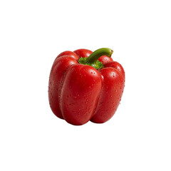 Vibrant Red Bell Pepper Isolated on transparent background Fresh Produce Vegetable Food Photography