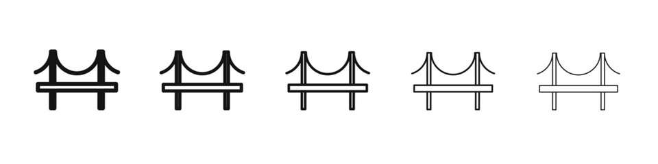 bridge icon vector outline set illustration sign