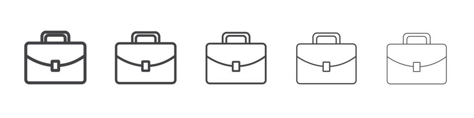 Briefcase icon vector outline set illustration sign