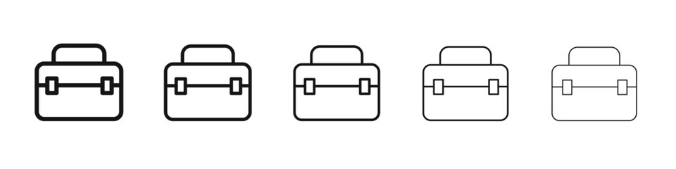 Briefcase icon vector outline set illustration sign