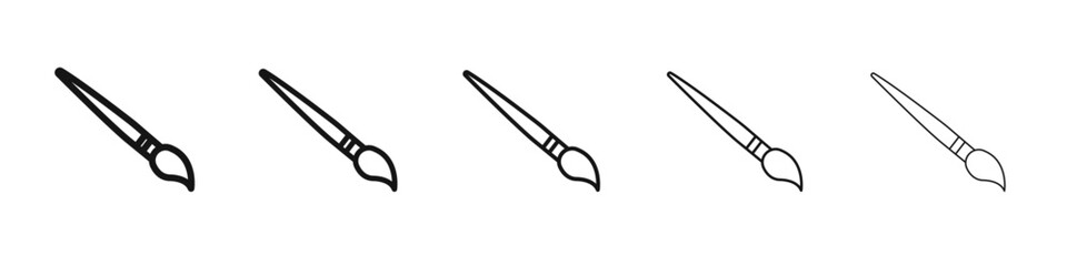 Brush icon vector outline set illustration sign