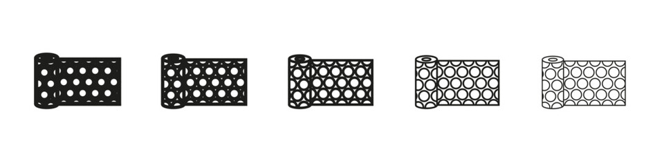 Bubble wrap icon vector outline set illustration sign