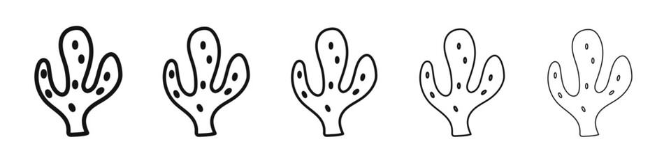 Cactus icon vector outline set illustration sign