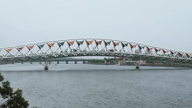 Famous Atal Bridge in the City of Ahmedabad Gujarat