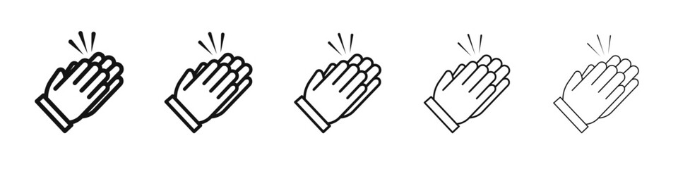 Clap icon vector outline set illustration sign