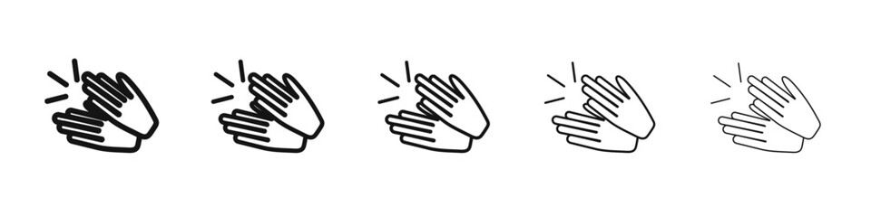 Obraz premium Clapping hand icon vector outline set illustration sign