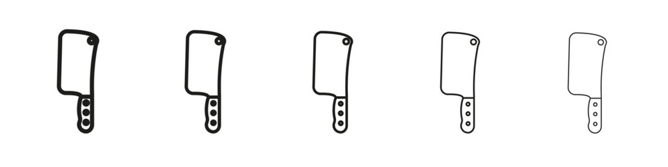 Cleaver for meat icon vector outline set illustration sign