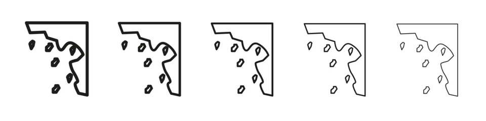 Cliff icon vector outline set illustration sign