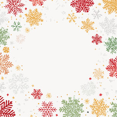Fototapeta premium christmas card with snowflake border vector illustration
