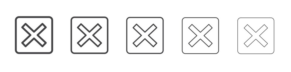 Close Icon vector outline set illustration sign