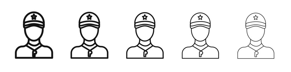 Coach icon vector outline set illustration sign