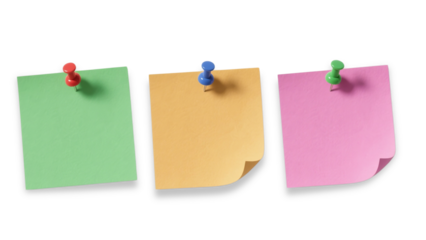 Colorful Square Sticky Notes or memo with Push Pins 