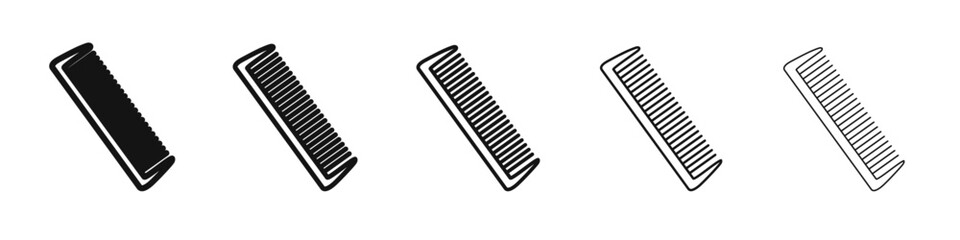 comb icon vector outline set illustration sign
