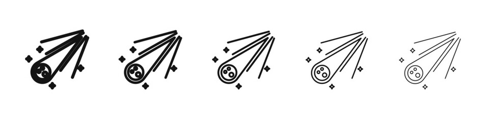 Comet icon vector outline set illustration sign