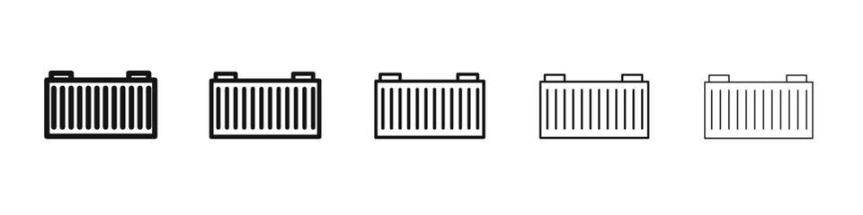 Container icon vector outline set illustration sign