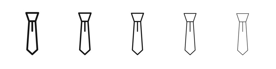 cravat necktie icon vector outline set illustration sign