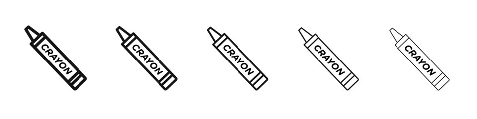 Crayon icon vector outline set illustration sign