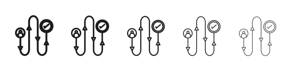 Customer journey icon vector outline set illustration sign