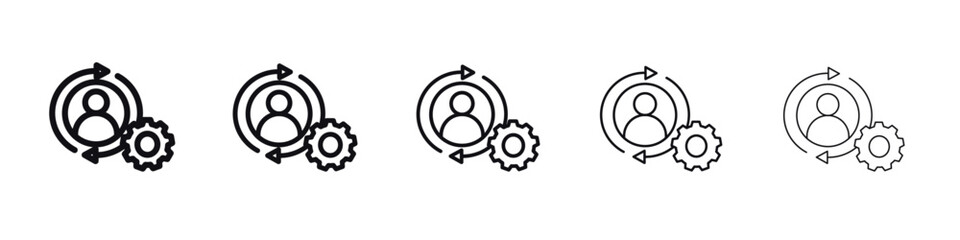 Customer retention icon vector outline set illustration sign