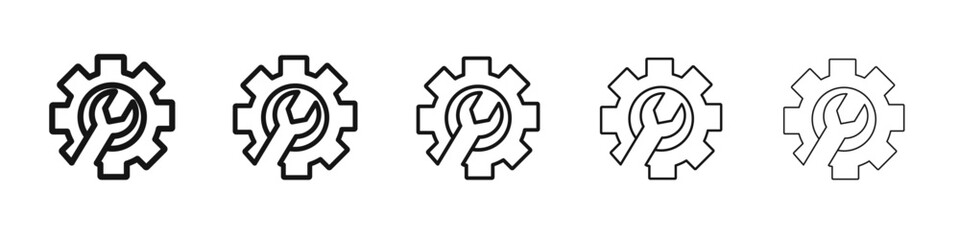 Customization icon vector outline set illustration sign