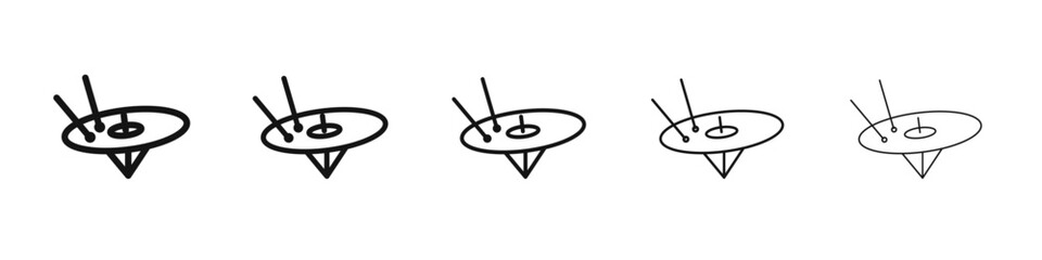 Cymbal icon vector outline set illustration sign