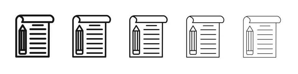 Declarations icon vector outline set illustration sign