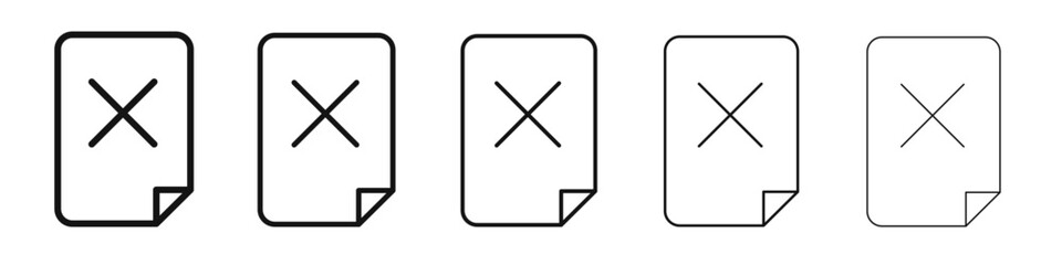Fototapeta premium Delete document icon vector outline set illustration sign
