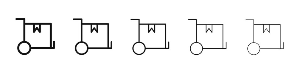 delivery forklift cart icon vector outline set illustration sign