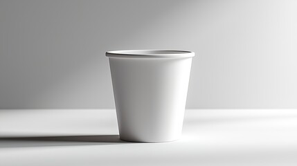 White plastic or paper cup container isolated on white background
