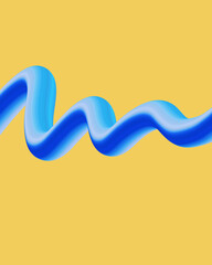blue waves line illustration with yellow background for wallpaper 