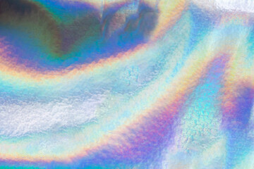 Holographic rainbow foil iridescent leather texture abstract hologram background
