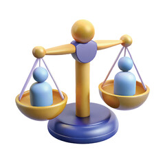 Colorful and abstract justice scale vector concept representing judgement and equity.