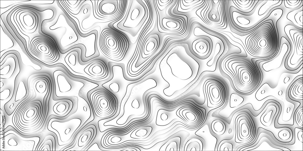 Poster paper cut 3d render topography abstract, beautiful white background. geometric map relief texture wi